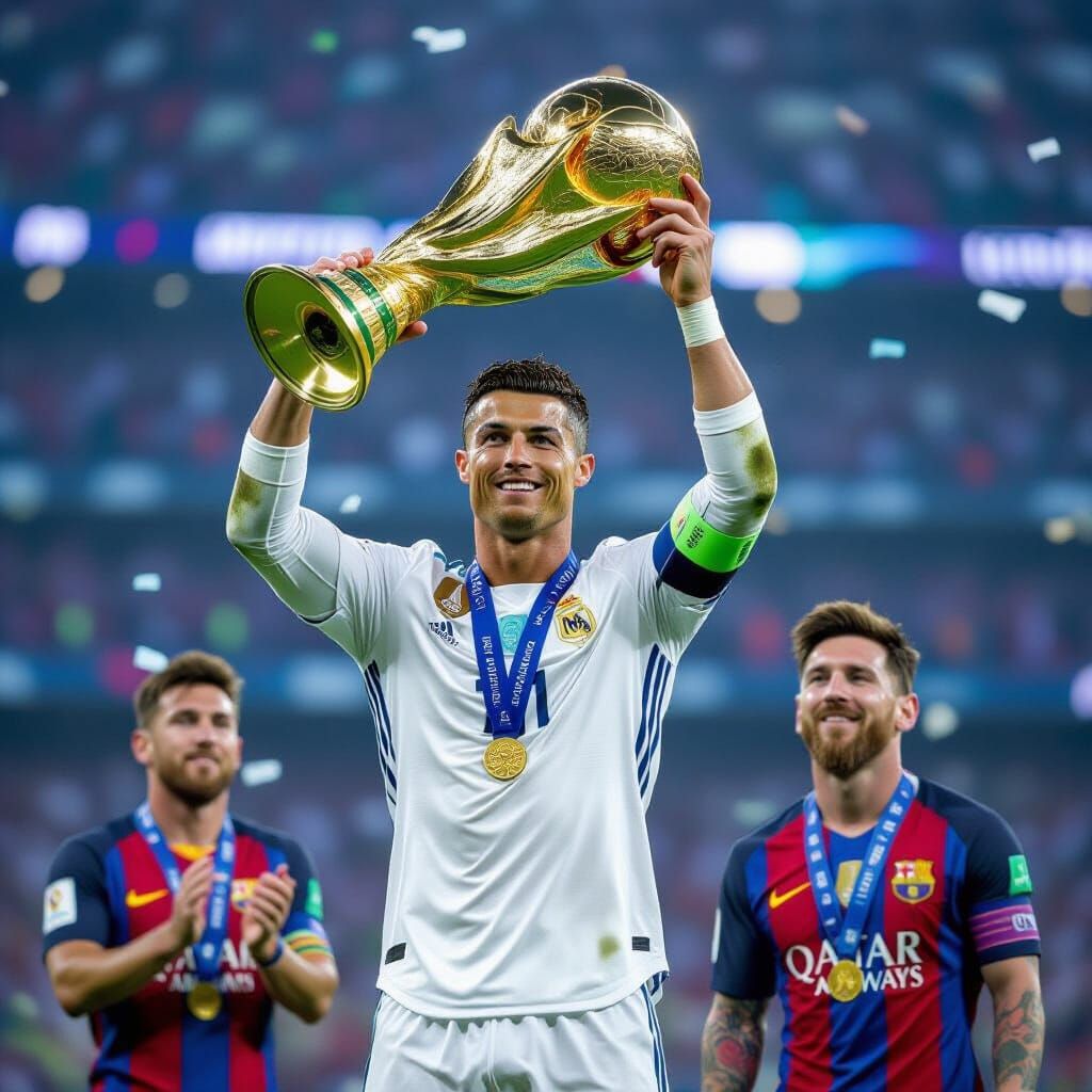 Ronaldo Lifts World Cup, Messi Cries: Emotional Soccer Scene