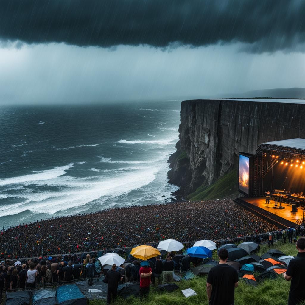 Heavy Metal Festival in the Rain by the Sea