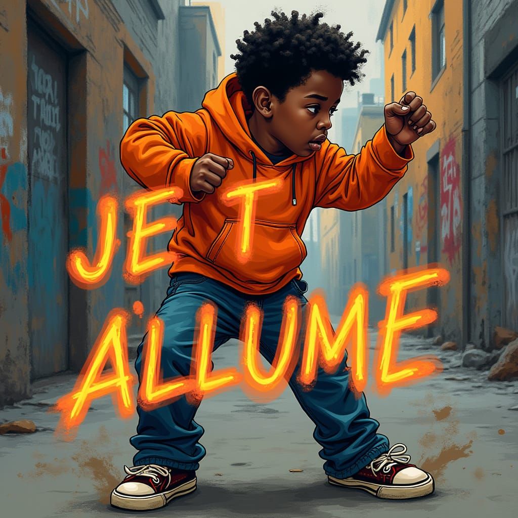 Urban Youth Empowerment in Vibrant Stylized Illustration