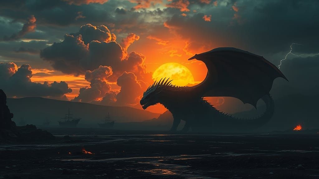War-Torn Dragon World in Dramatic Concept Art