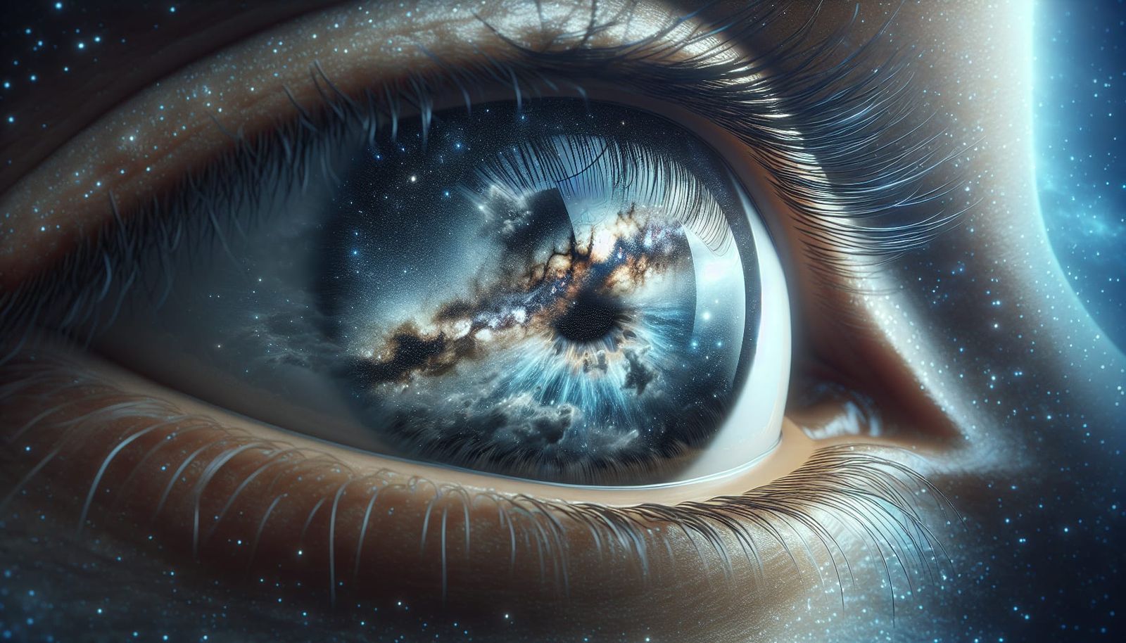 Milky Way Reflected in Human Eyes, 8K Resolution