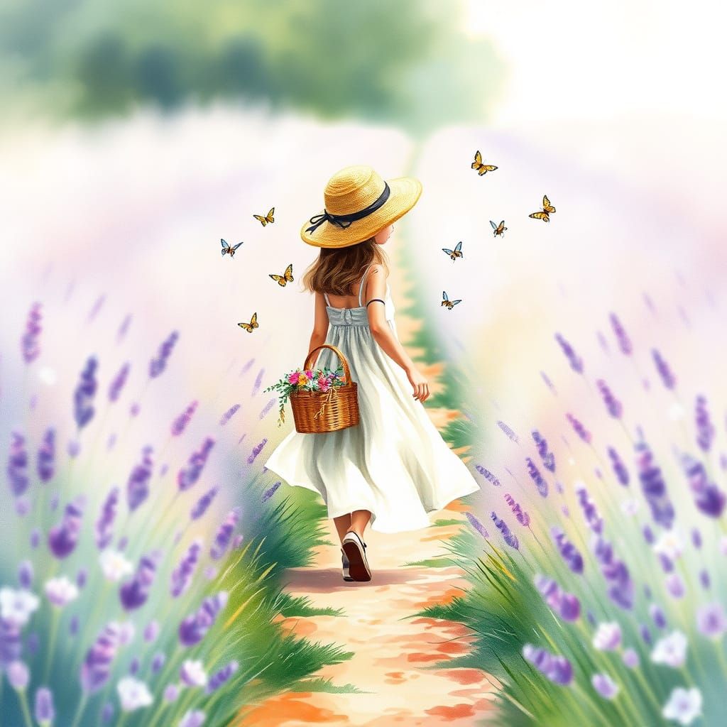 Whispers of Lavender in Soft Watercolor