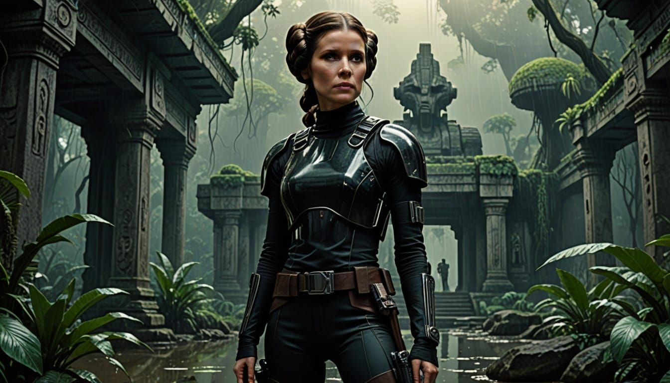 Epic Princess Leia in Ancient Temple Ruins