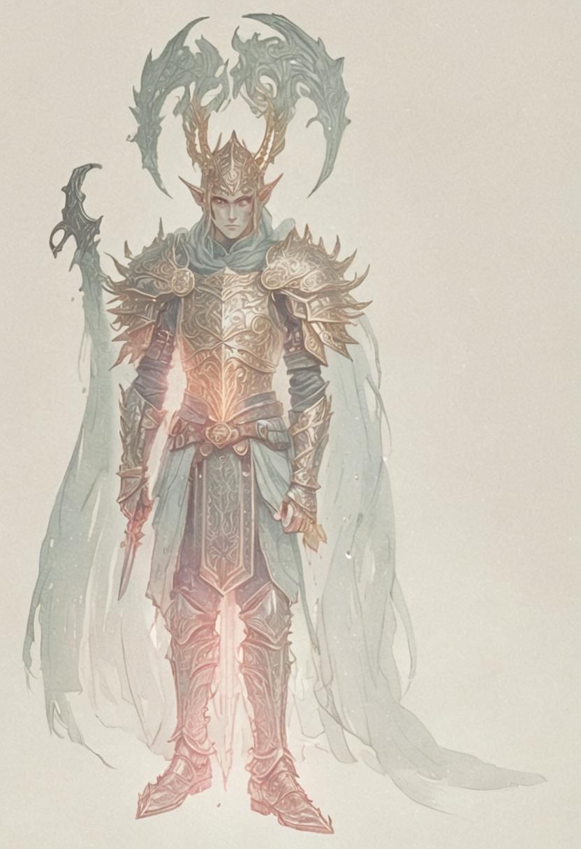 Elf Warrior in Inferni Cult Armor in Dark Forest