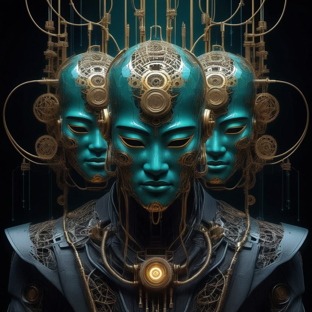 Cyberpunk Androids in Industrial Dystopia