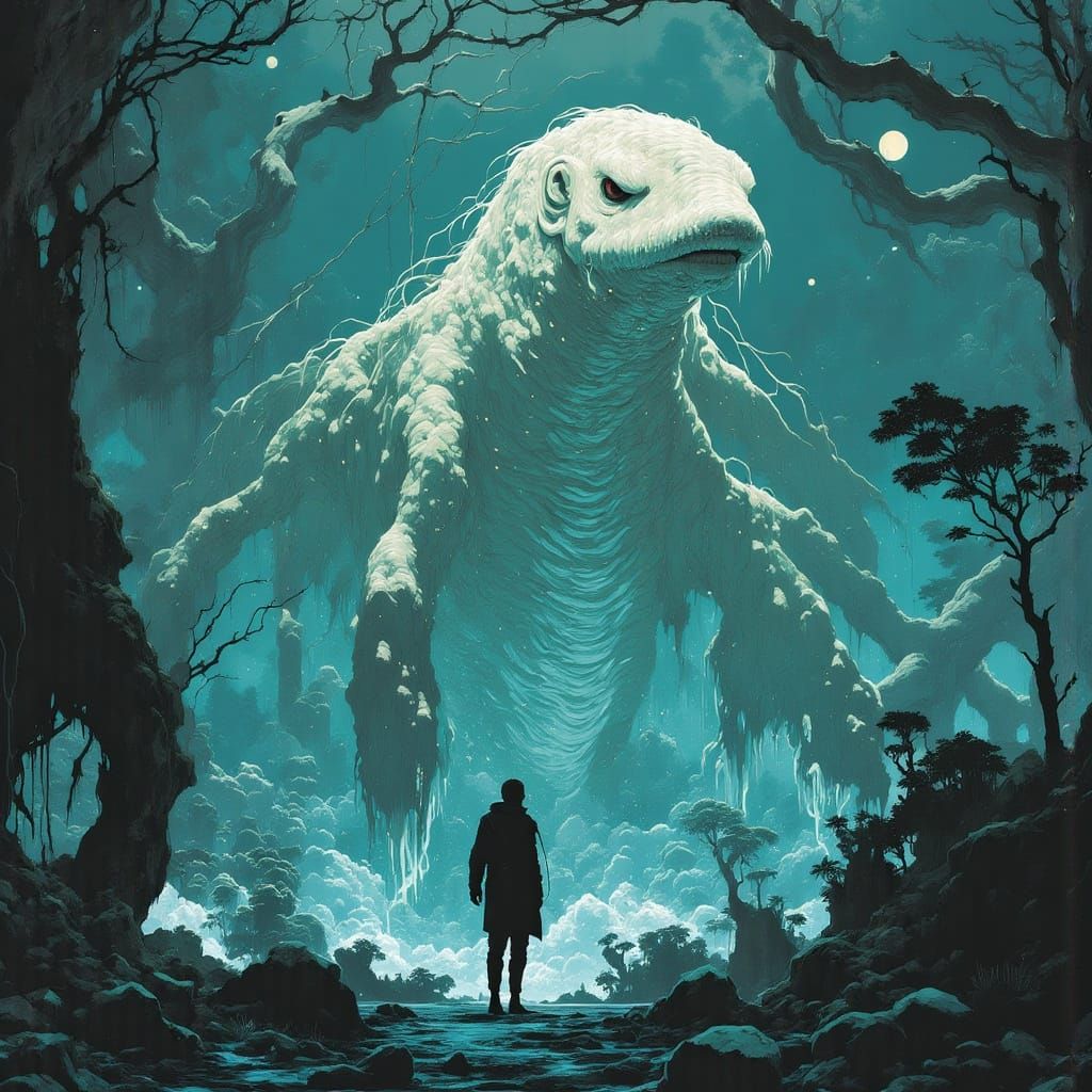 Cyberpunk Sea Monster Dominates Ocean