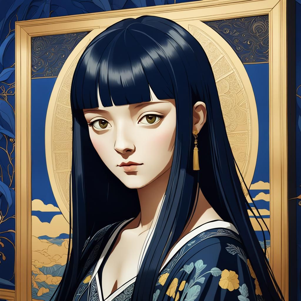 Mona Lisa in Aubrey Beardsley Art Nouveau Style