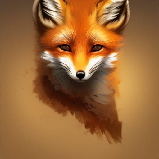 Sleeping Baby Fox Portrait in Hyperdetailed Style