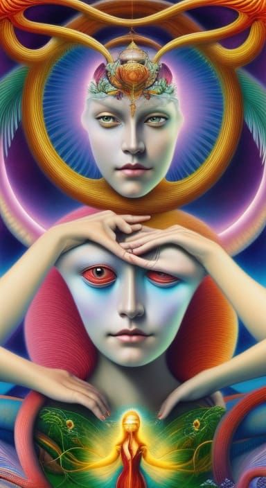 Surreal Transformation: A Birth in Rich Color