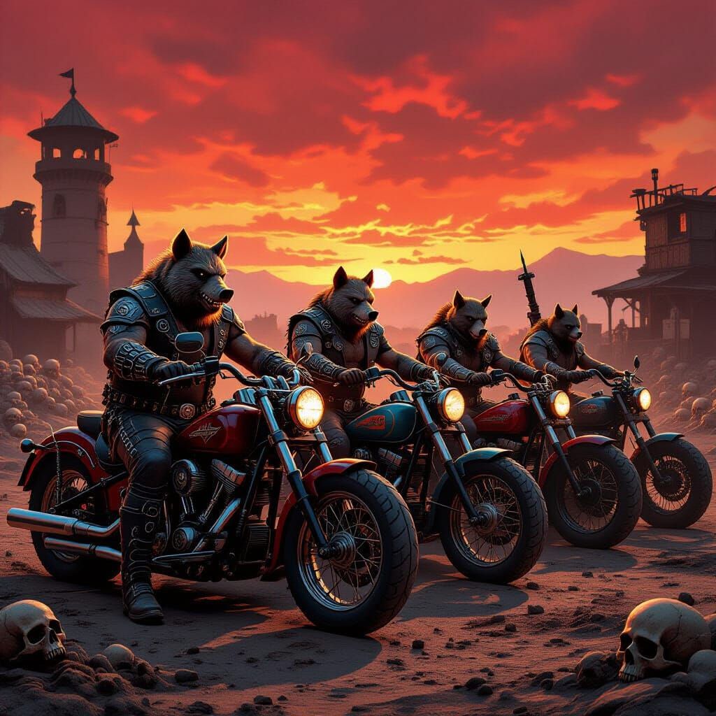 Wereboar Biker Gang in Hell's Wasteland