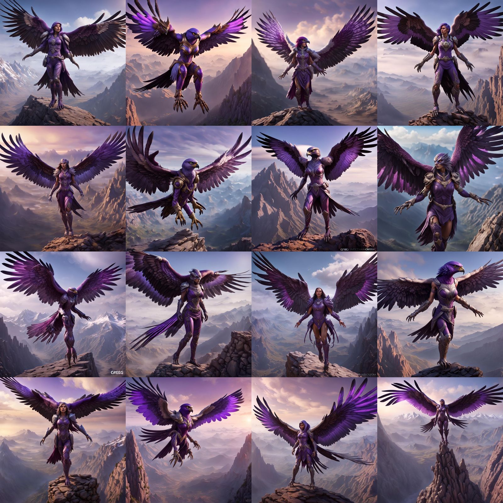 Falcon Humanoid Hybrid in Dark Fantasy Style