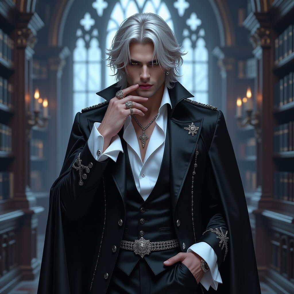 Gothic Rock Star in Ethereal Silver Tones