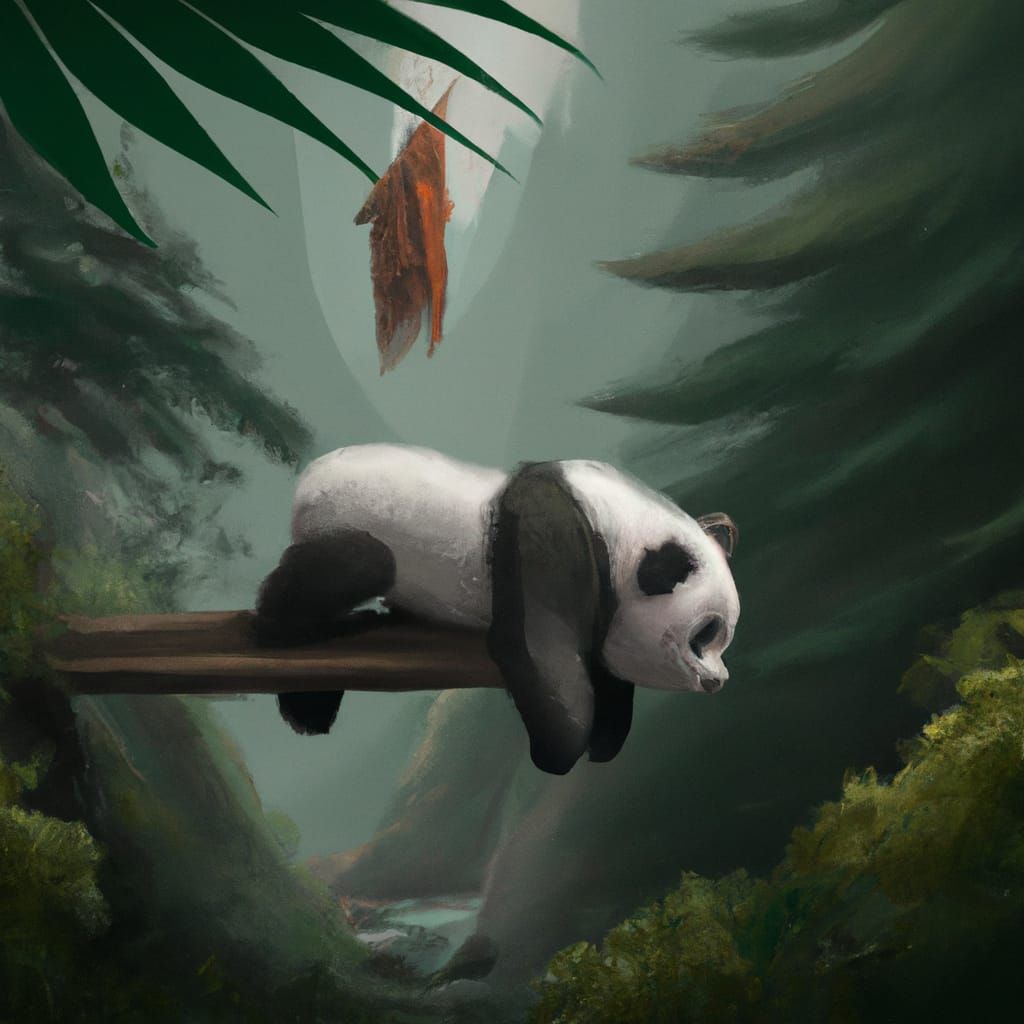 Adorable Panda Cub in Detailed Digital Art