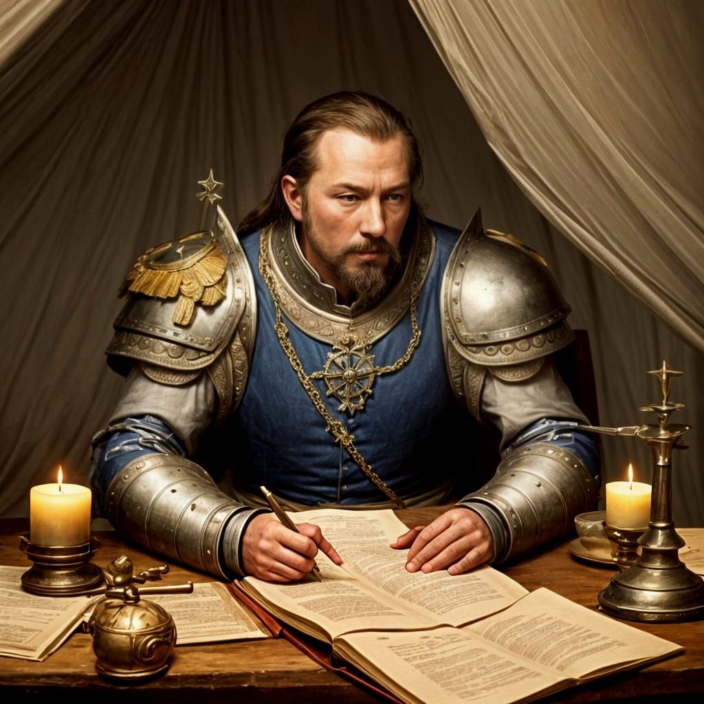 Gustavus Adolphus in Tent Before Battle