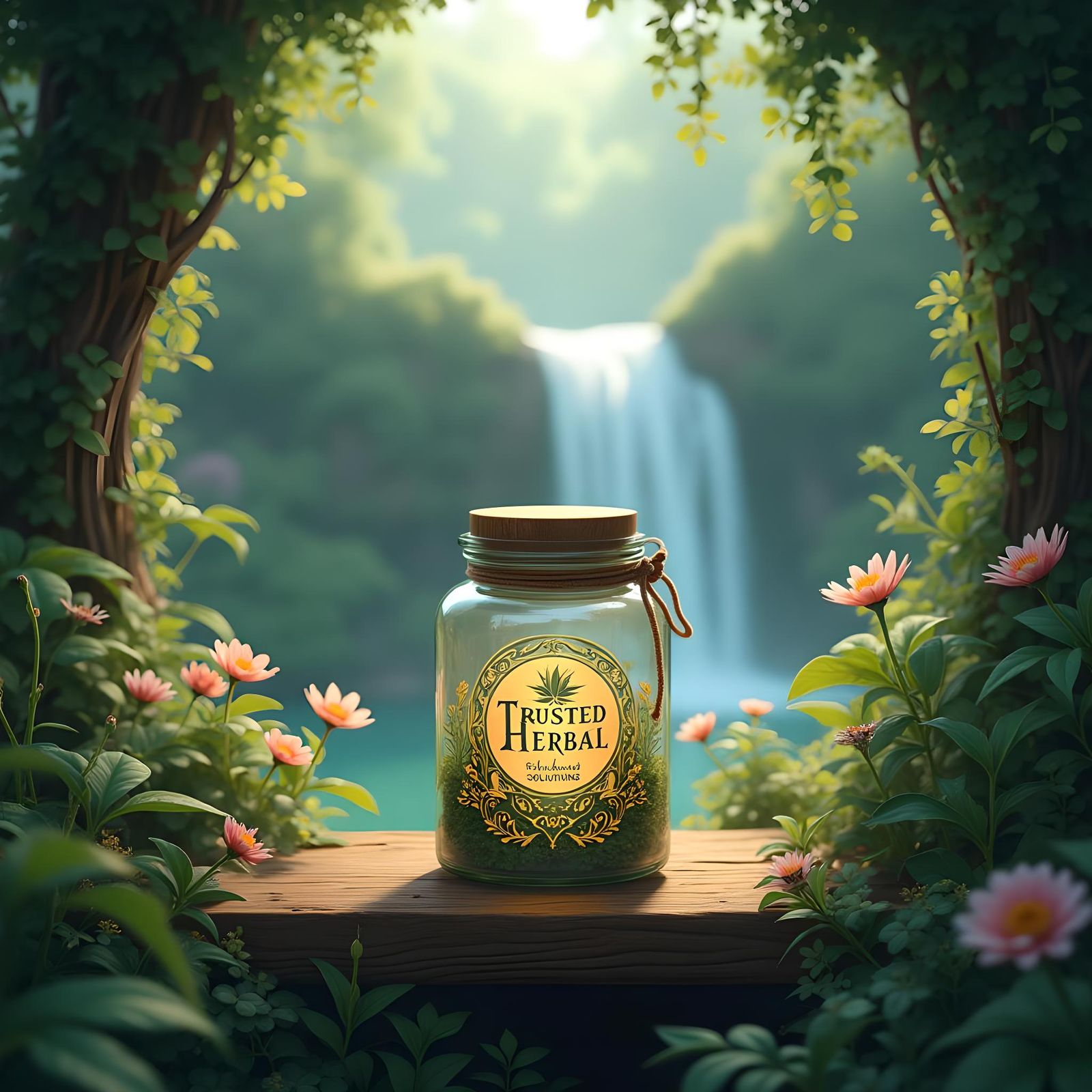 Herbal Medicine Advert in Anime Style