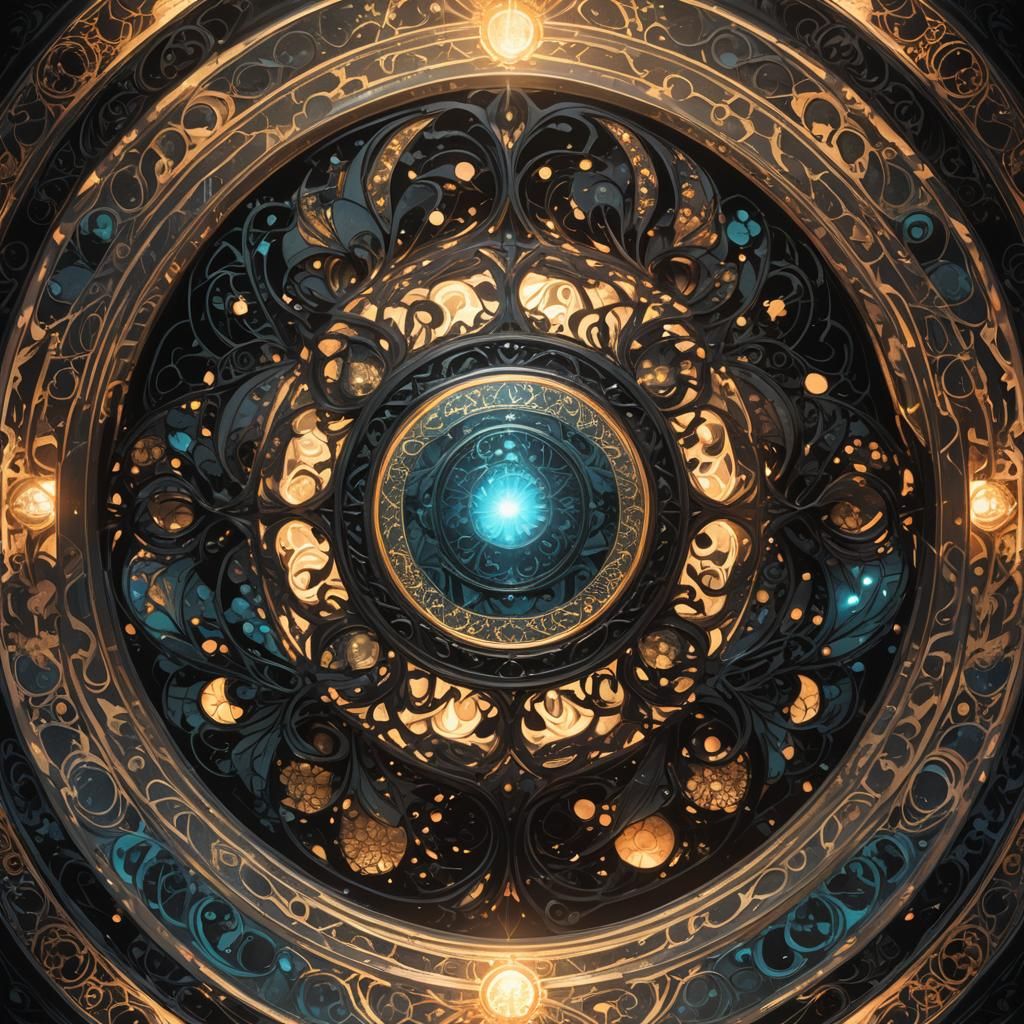 Ethereal Silhouette Enters Glowing Marble, Art Nouveau Style