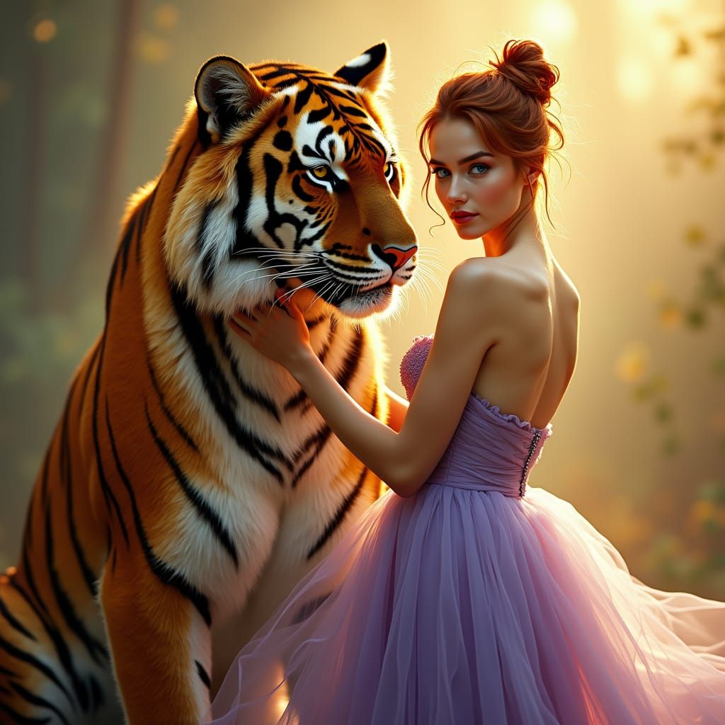 Woman With A Tiger 2