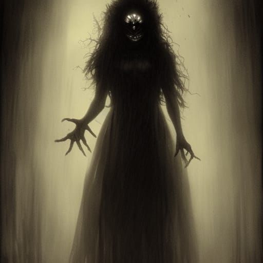 Creepy Masked Girl in Kentaro Miura Style