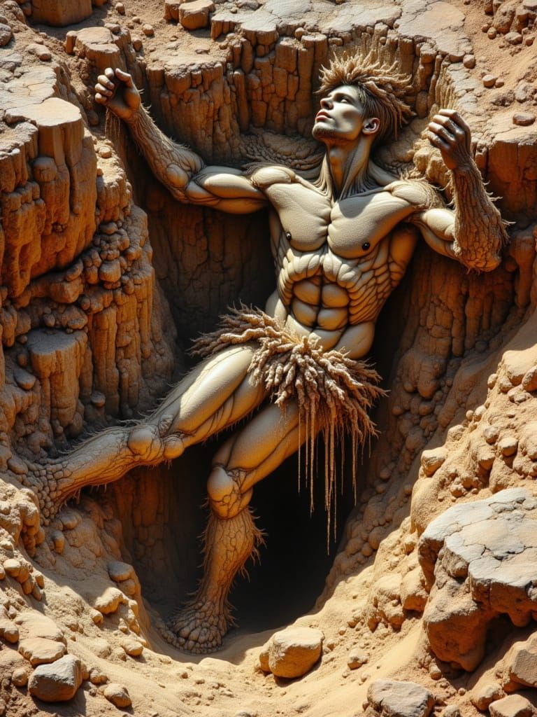 Stone Giant Reborn From Desert Canyon