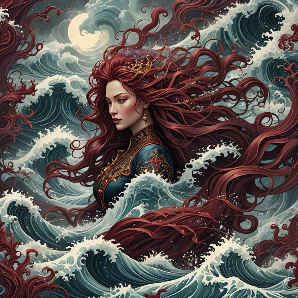 Burgundy Tressed SeaQueen