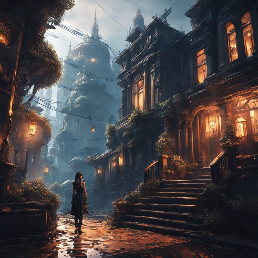 Contemplative Futuristic Woman in Minimalist Apartment