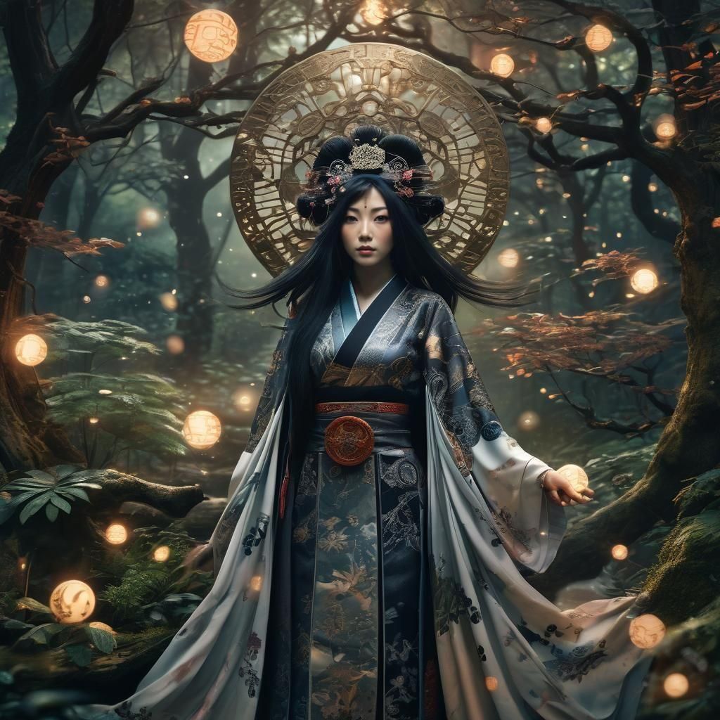 Mystical Sorceress in Enchanted Forest