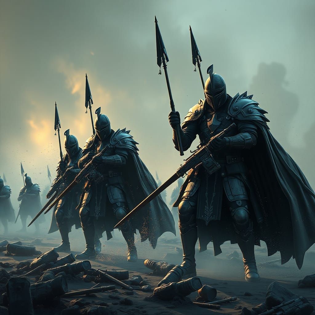 Army Black Knights: Detailed Matte Painting