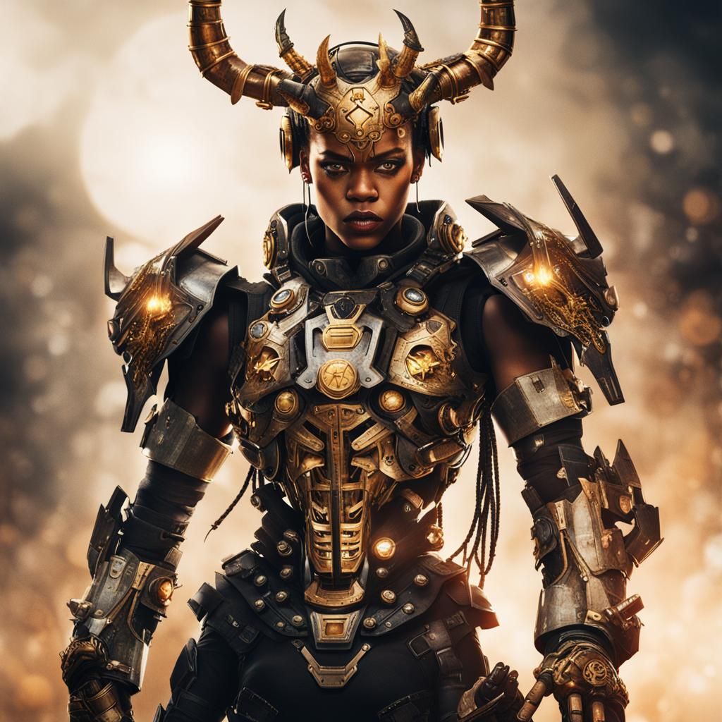 Cyborg Oni Demon in Post-Apocalyptic Setting