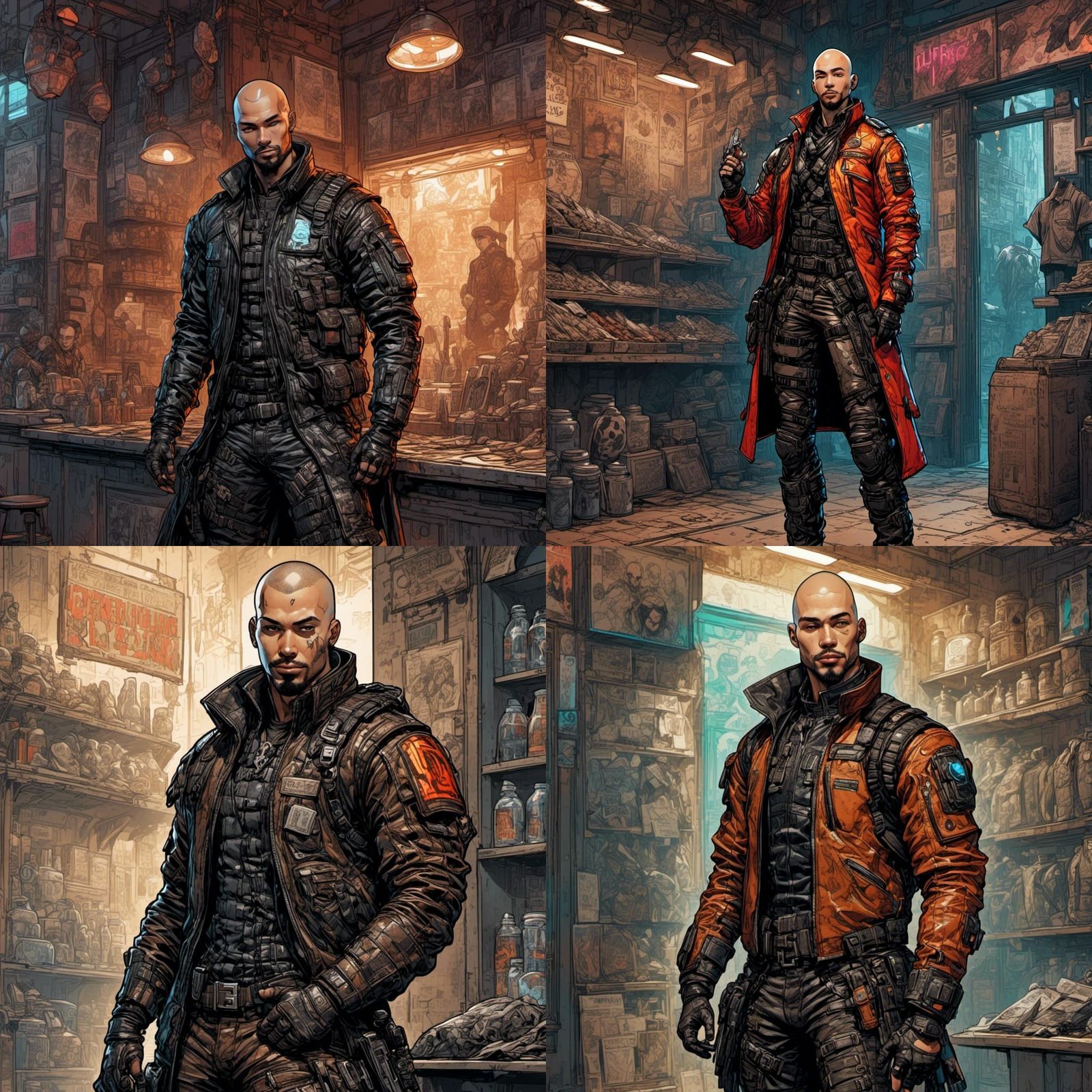 Cyberpunk Martial Arts Adept in Medic Shop