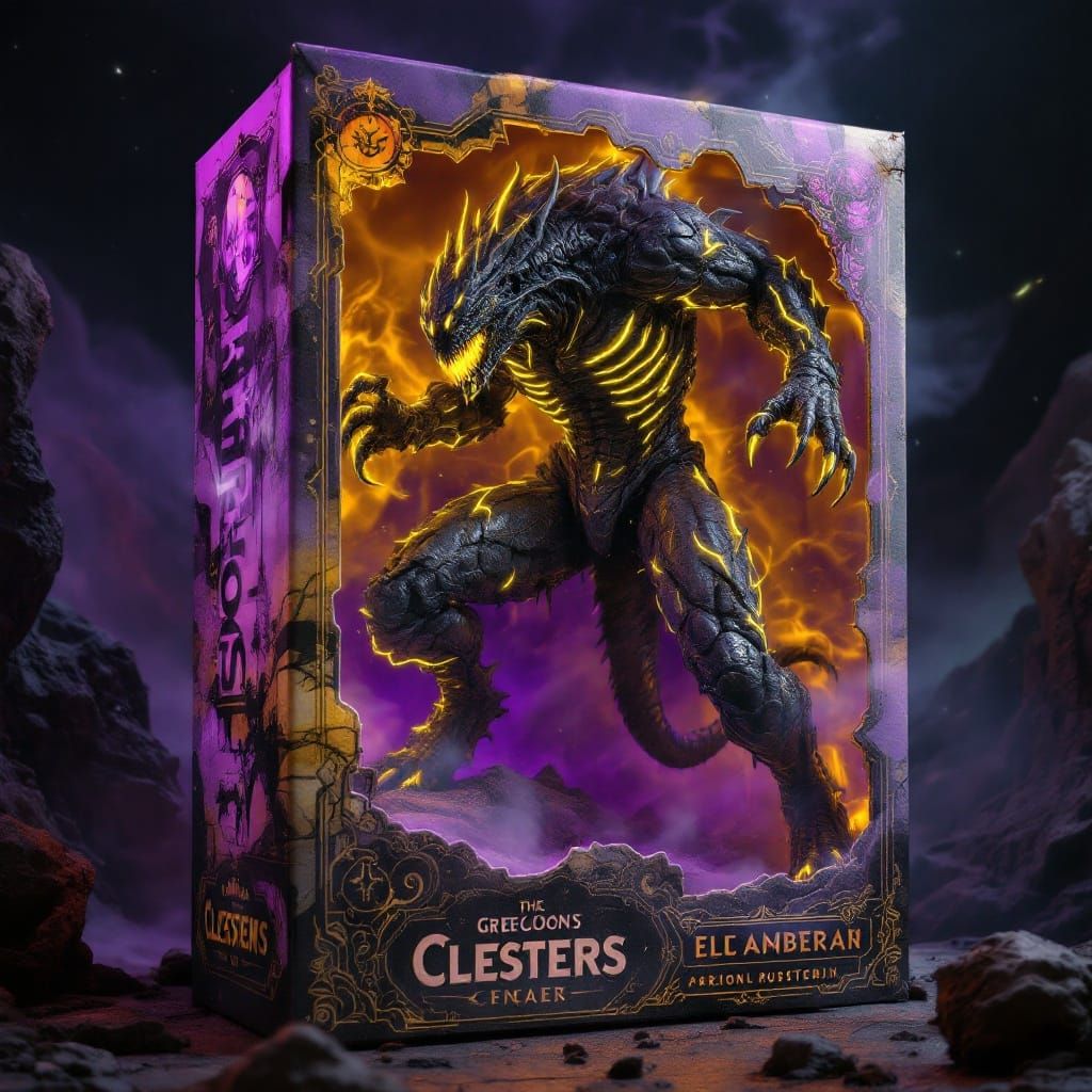 Vintage-Style Sci-Fi Alien Action Figure Box Art