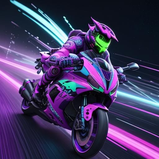 Fluffy Owl Rides Motorcycle in Space: Candy Art