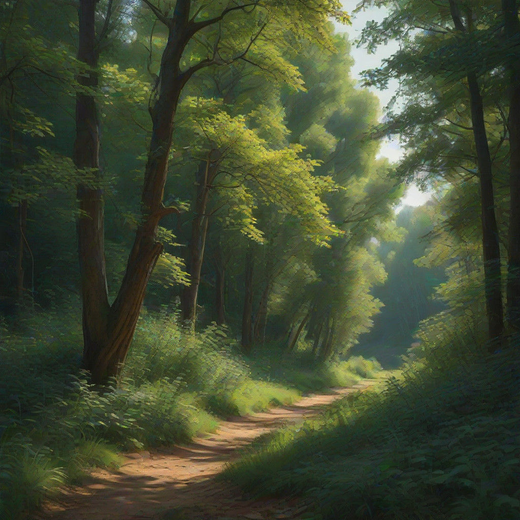 Impressionist Masterpiece of a Serene Forest