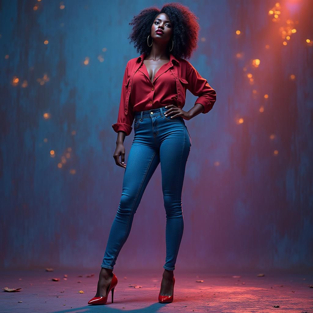 Powerful Woman in Jeans: Fantasy Concept Art
