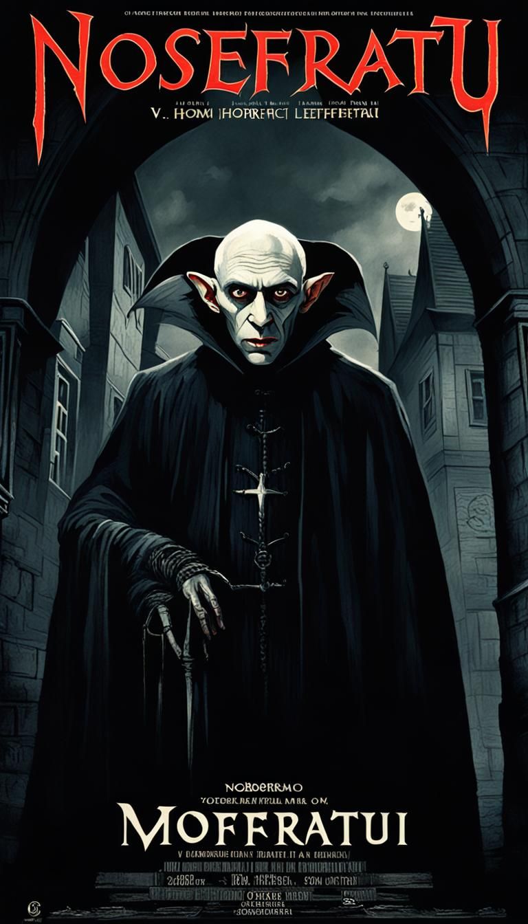 Filmový plakát s názvem "NOSFERATU"v horní části obrazu plak...