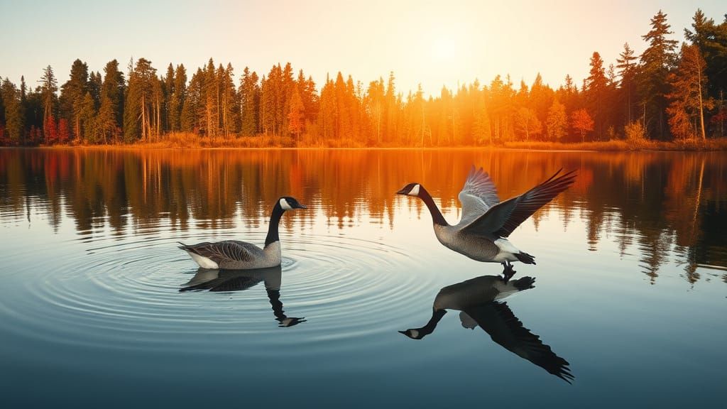 Elegant Canada Goose on Serene Autumn Lake