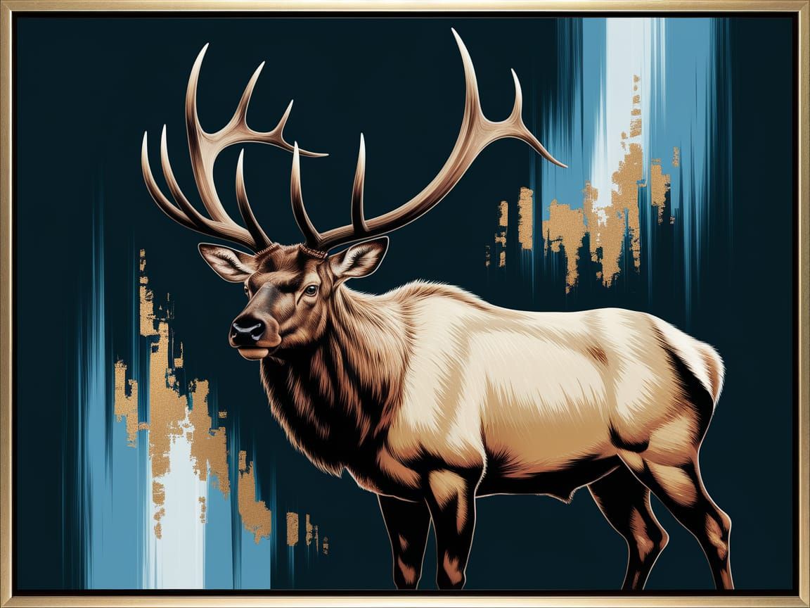 Majestic Elk in Warm Golden Hues