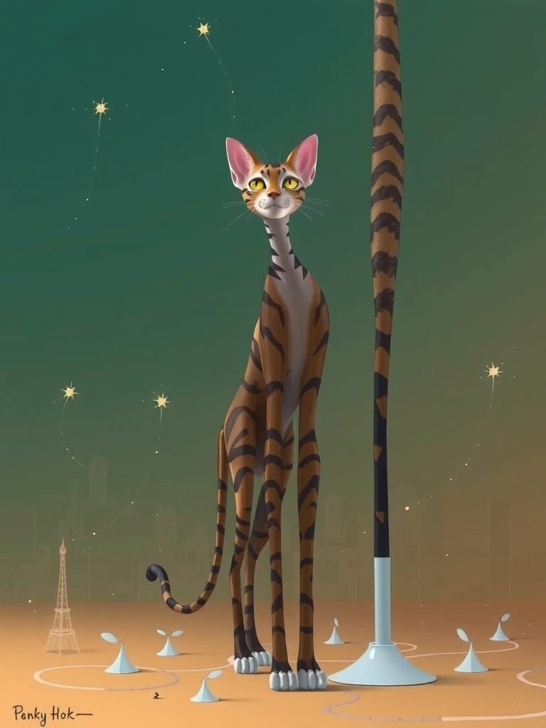 Regal, Whimsical Savannah Cat in Urban Oasis