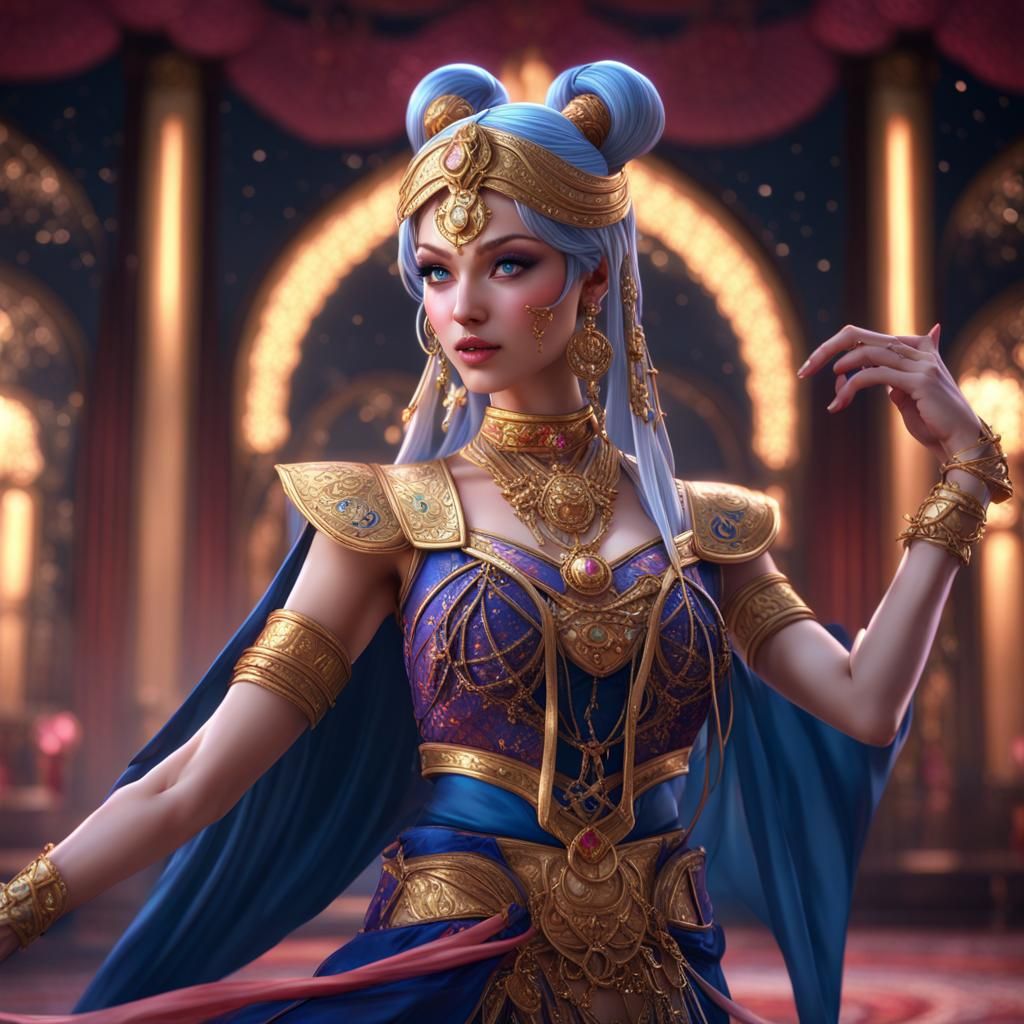 Usagi as Arabian Dancer in Fantasy Concept Art