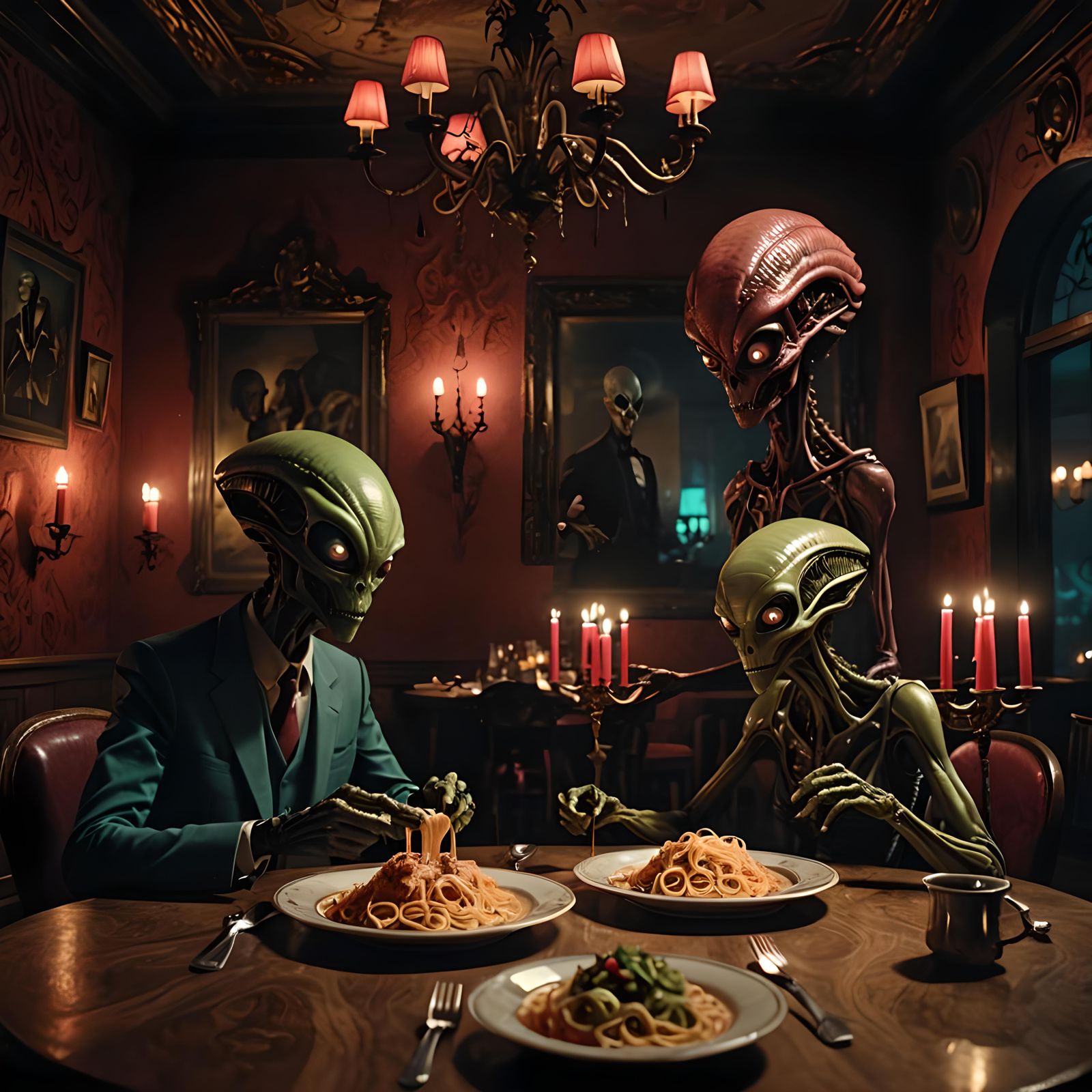 Aliens on a Date in Nightmare Restaurant