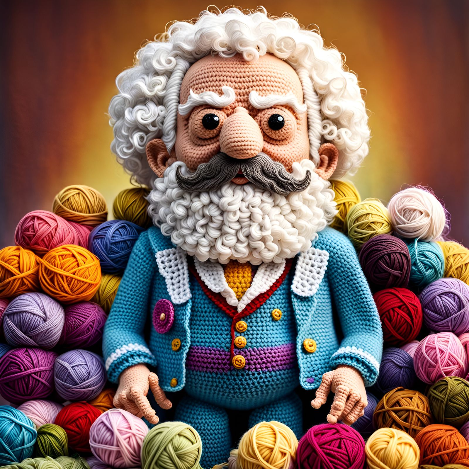 A crochet old man doll!