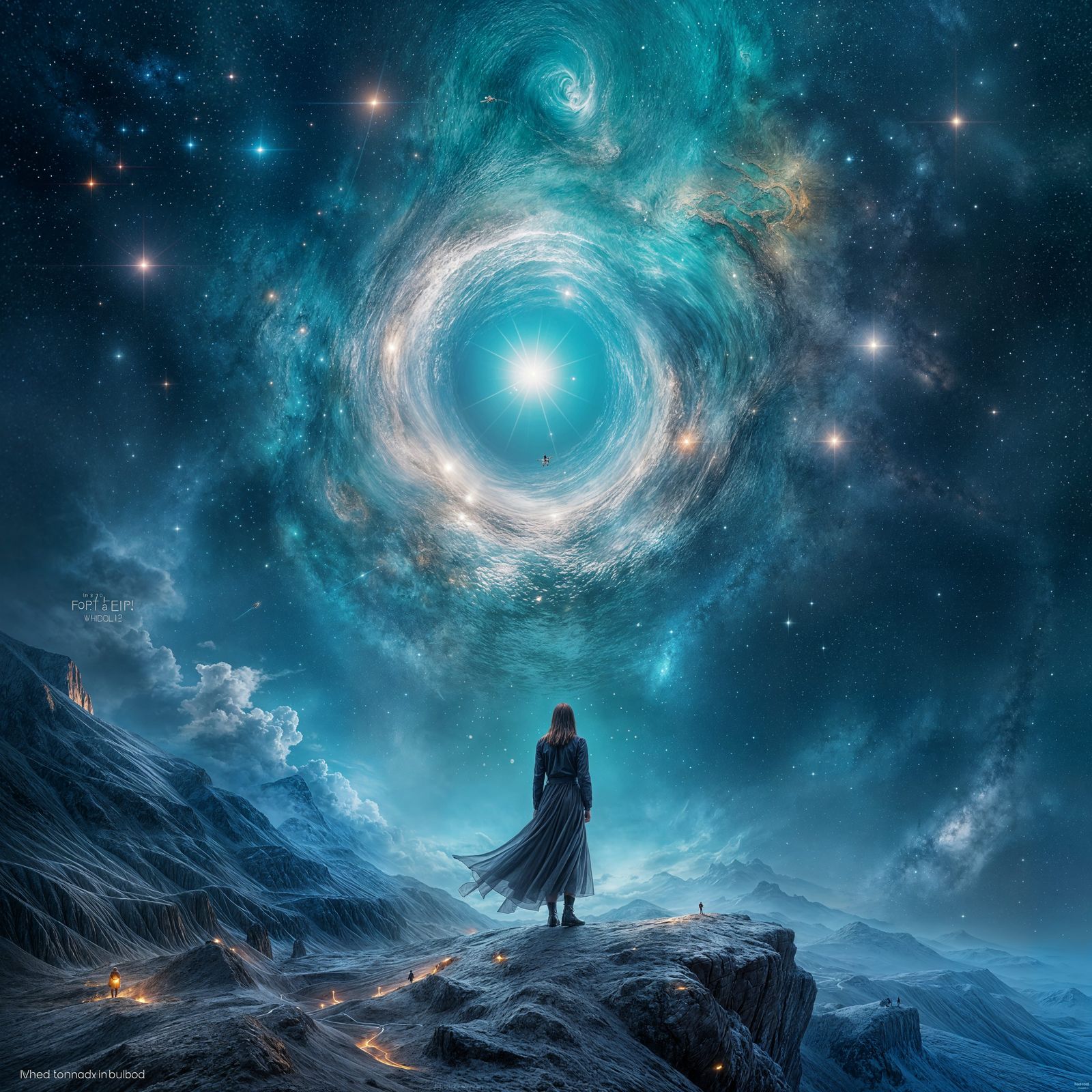 Mysterious Ethereal Figure in Abstract Space