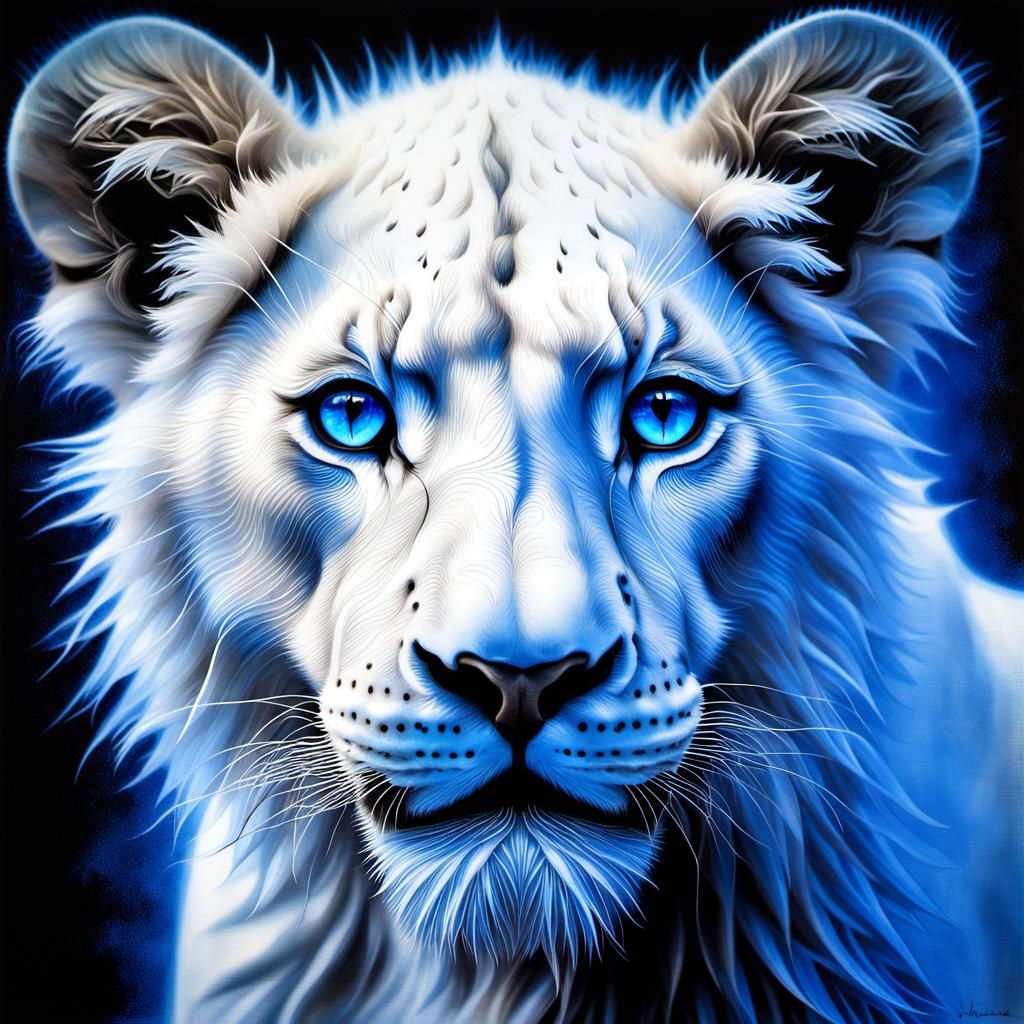 Winged Lion Cub: 3D Optical Projection Portrait