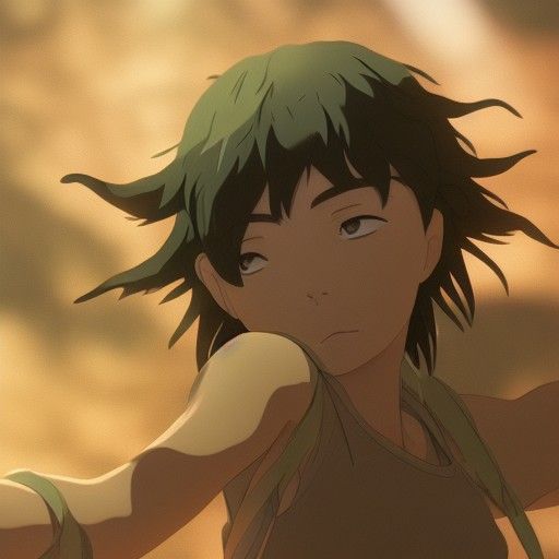 Olive Demon in Ghibli Anime Style, 3D Render