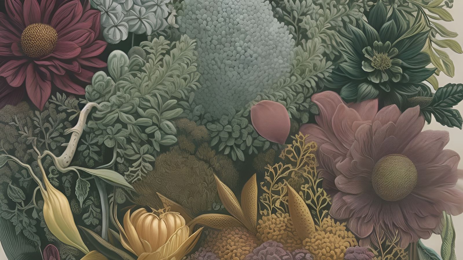 Detailed Botanical Illustration in Antique Style