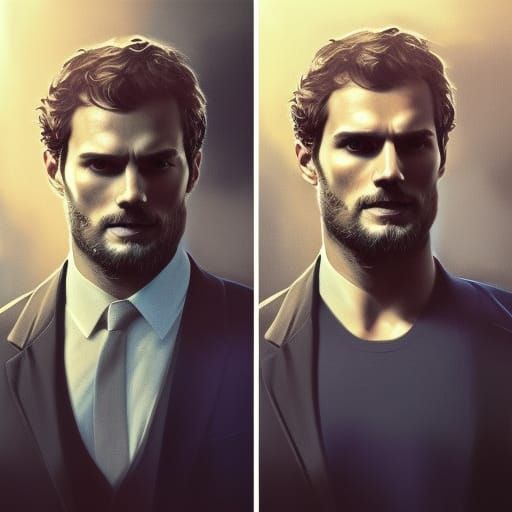 Detailed Portrait Fusion in Digital Art Style