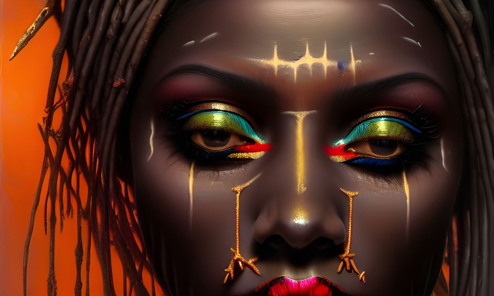 Beautiful Voodoo Priestess in Hyperrealistic Style