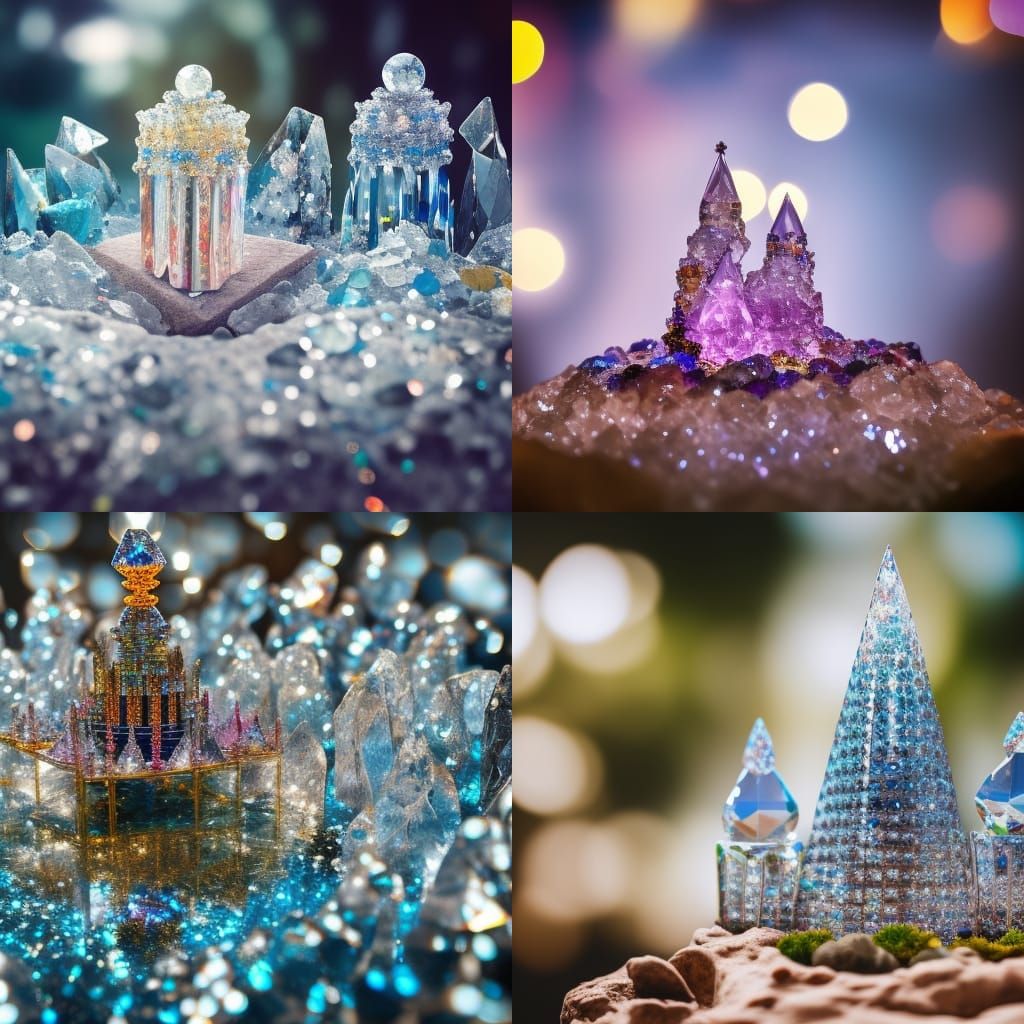 Crystal Castle Formed of Precious Gems and Diamonds