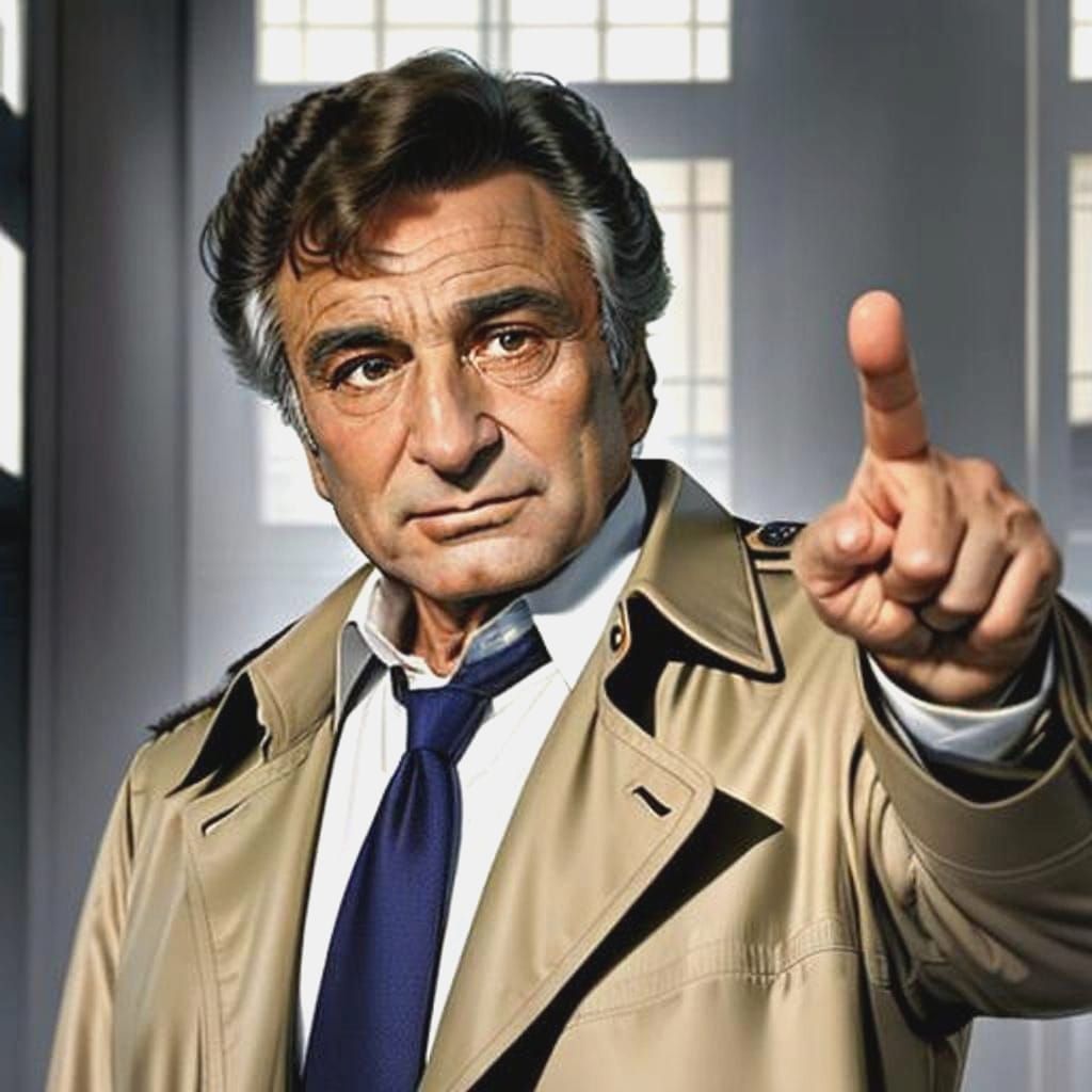 Hyperrealistic Peter Falk Portrait as Columbo