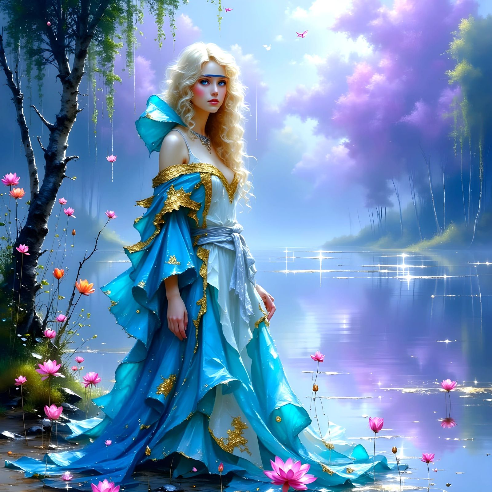 Ethereal Beauty in Mystical Lake Landscape