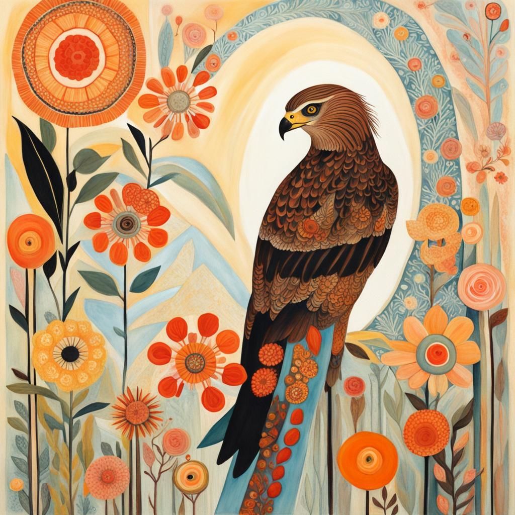Detailed Hawk in Summer Colors